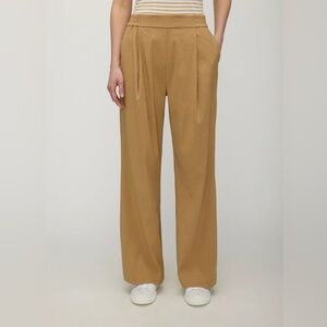 Kit + Ace Lyon Pleat Front Wide Leg Linen Trousers - Beige - xsmall